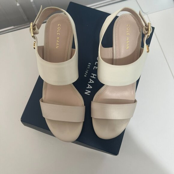 Cole Haan White Octavia Heel Sandal - Ivory - Size 7.5 - EUC - Picture 2 of 8